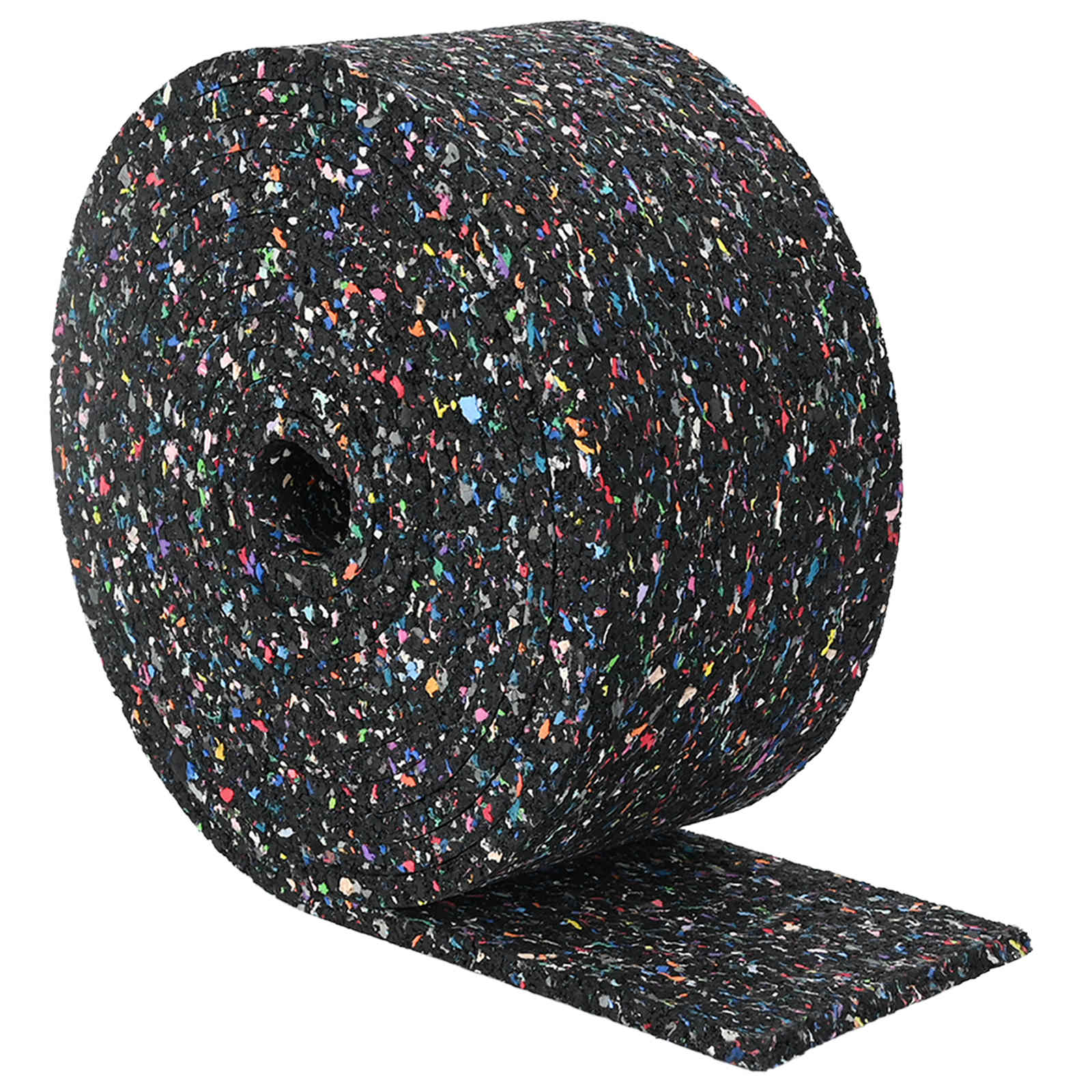 Gummi-Granulat-Rolle Schwarz 200 x 5 x 0,3 cm Gummi