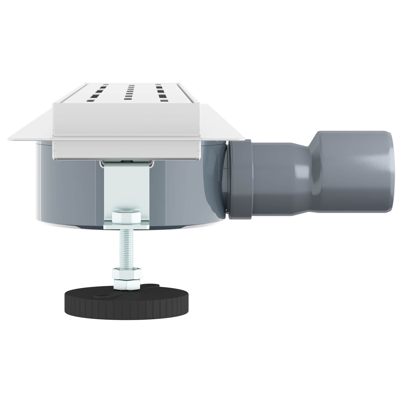 Duschabfluss mit Glashülle und 360° Siphon Schwarz 50 cm
