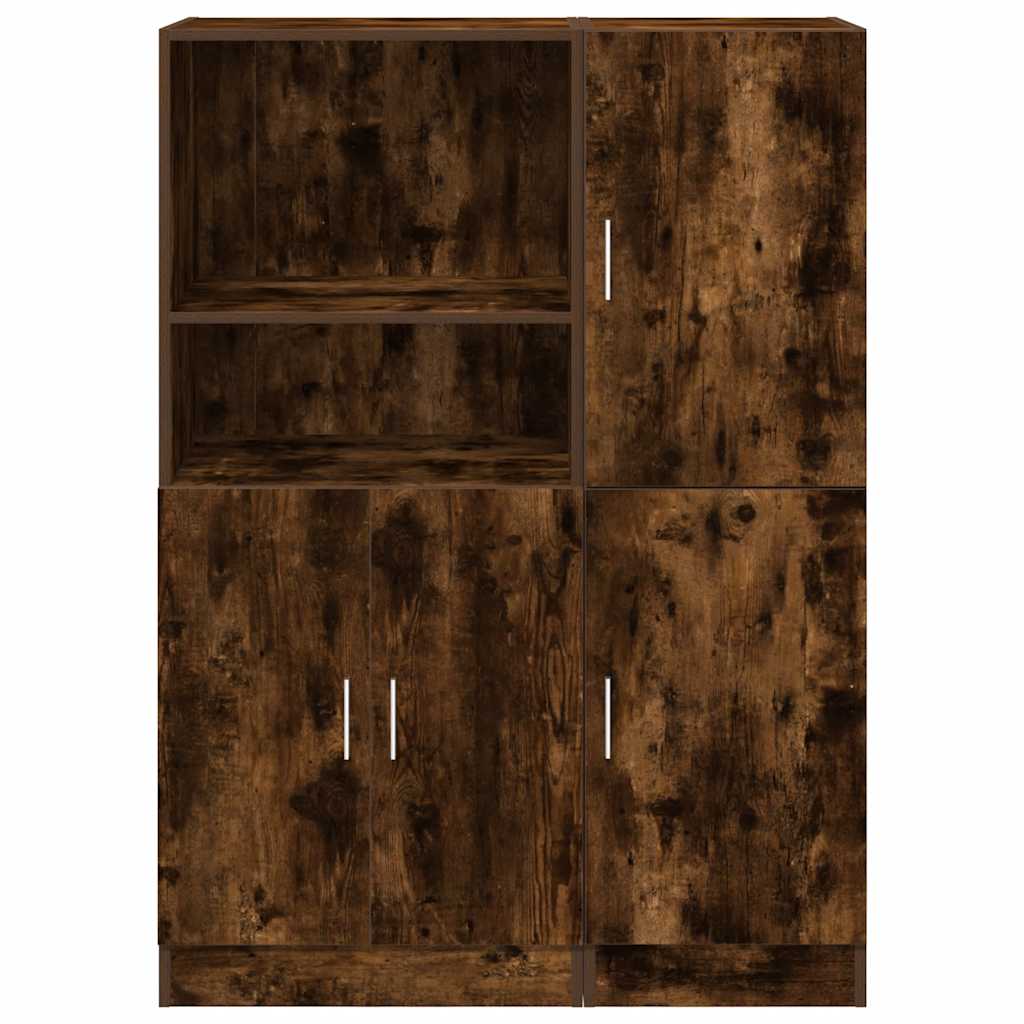 2-tlg. Küchenschrank-Set Weiß Holzwerkstoff
