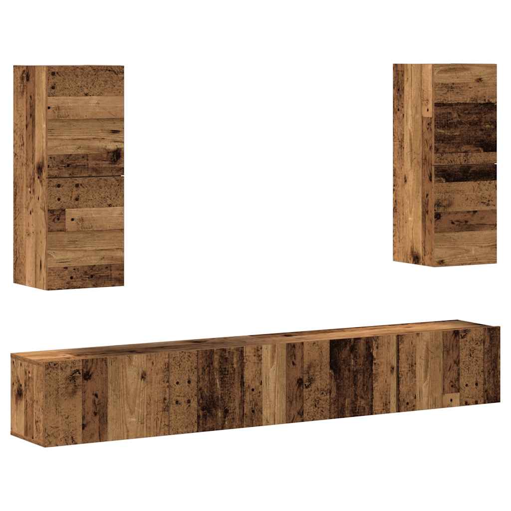 4-tlg. TV-Schrank-Set Weiß Holzwerkstoff