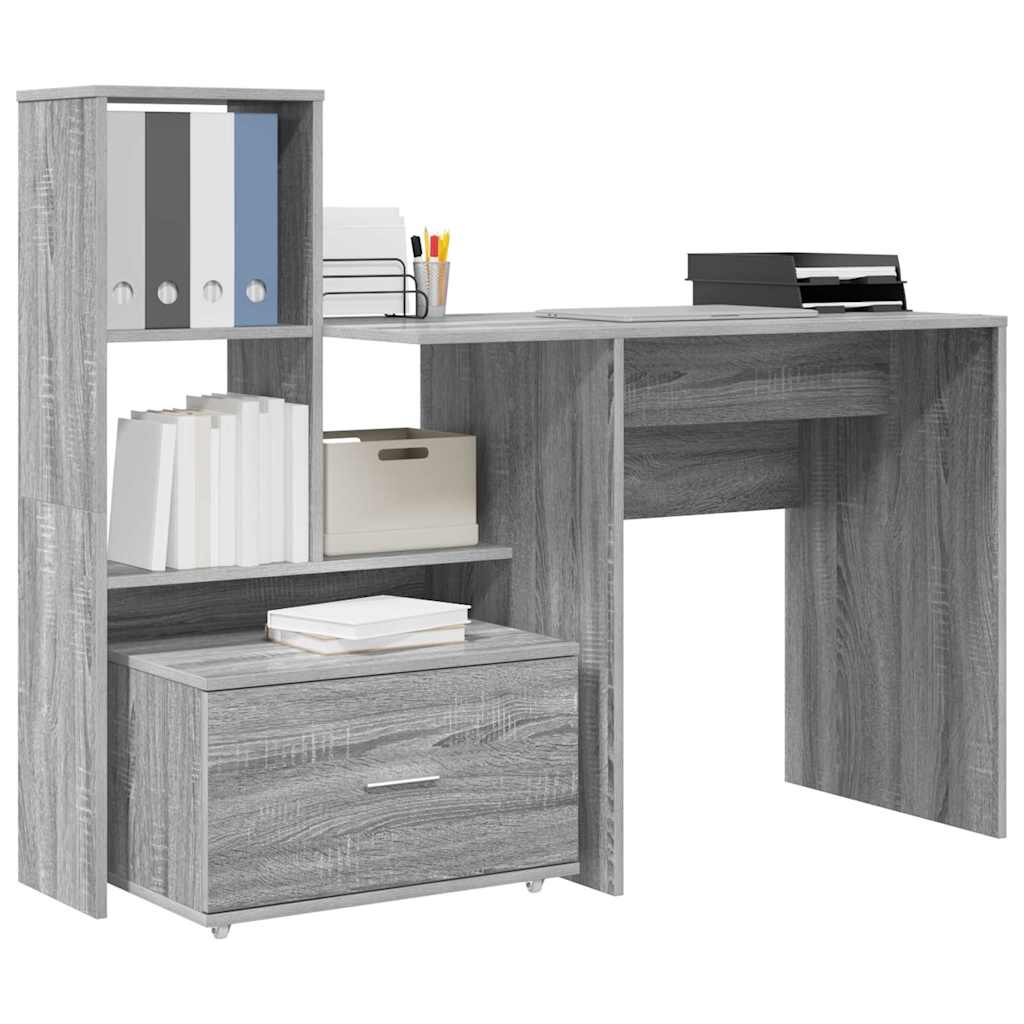 Schreibtisch mit Regal Weiß 131,5 x 50 x 106,5 cm Holzwerkstoff