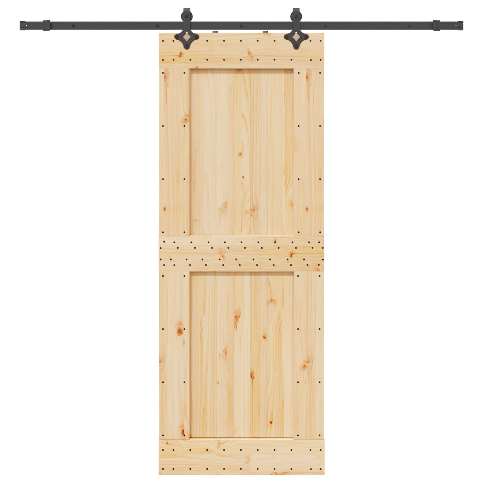 Schiebetür NARVIK Natürlich und Schwarz 70 x 210 cm (152,5 cm)