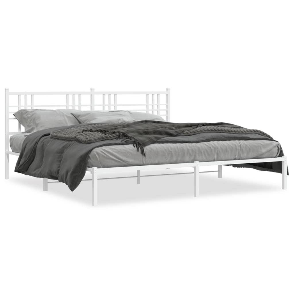 Bettgestell mit Kopf- und Fußteil Metall Schwarz 90x200 cm