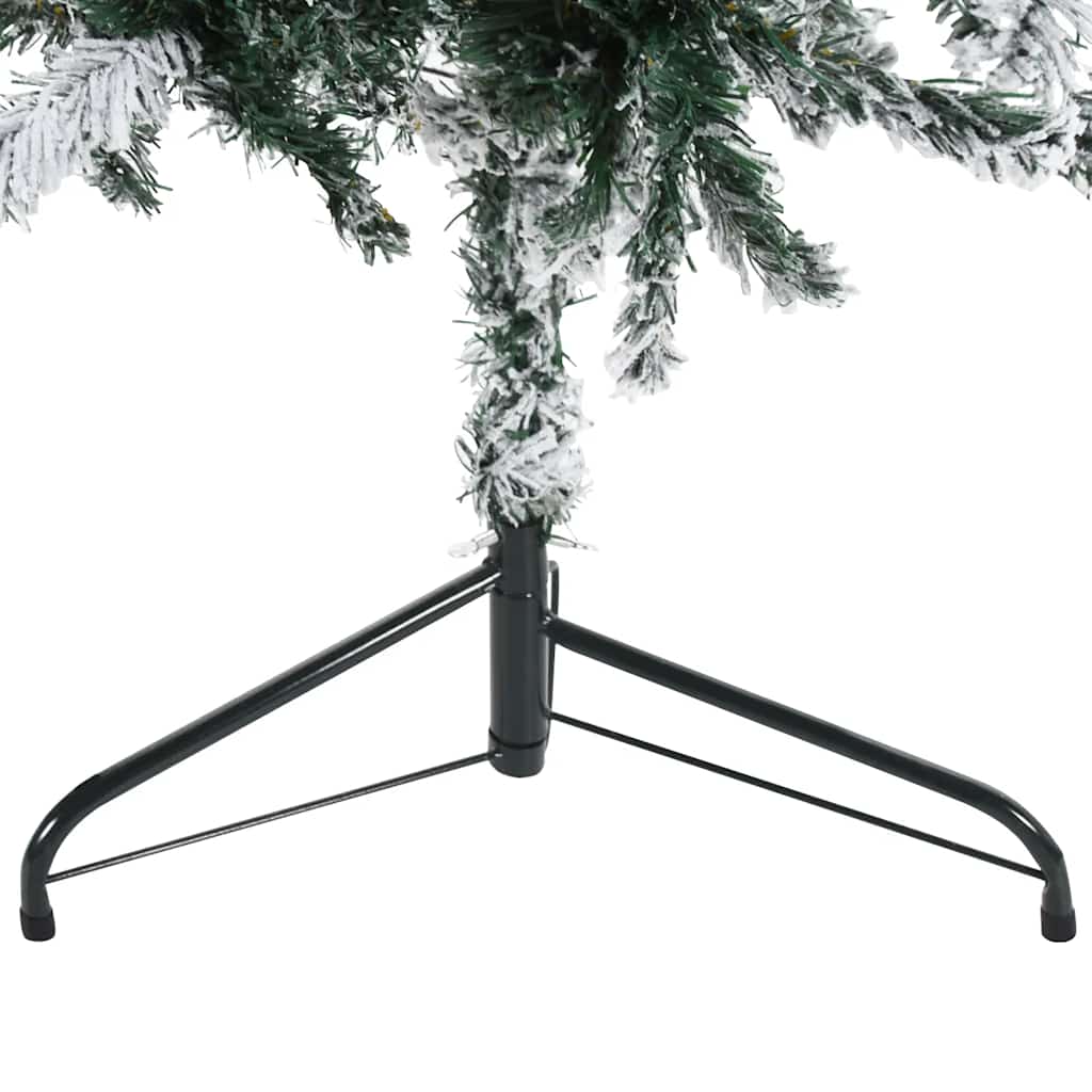 Künstlicher Halb-Weihnachtsbaum mit Ständer Schlank Weiß 180 cm
