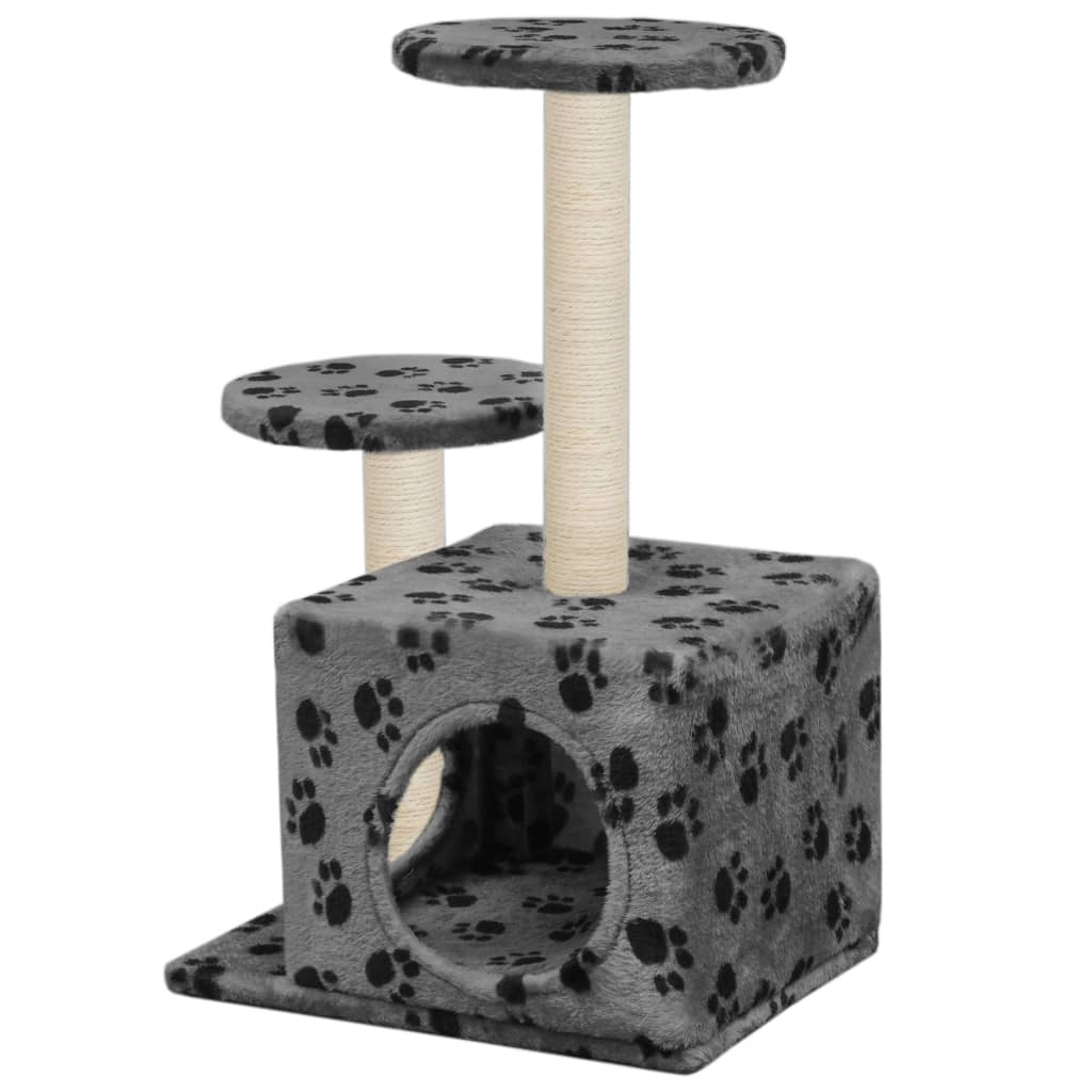 Katzenbaum mit Sisal-Kratzsäulen 60 cm Grau