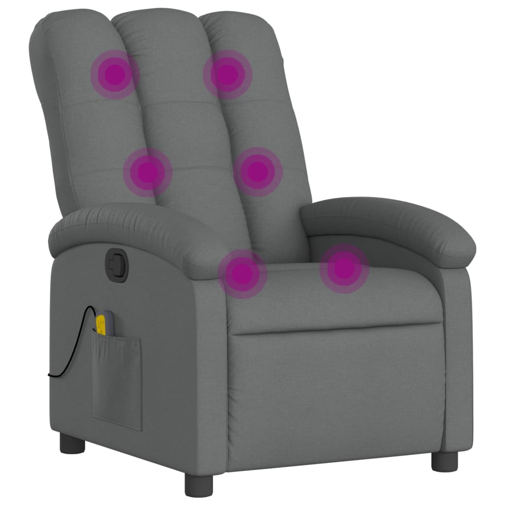 Massage-Relaxsessel, hellgrauer Stoff