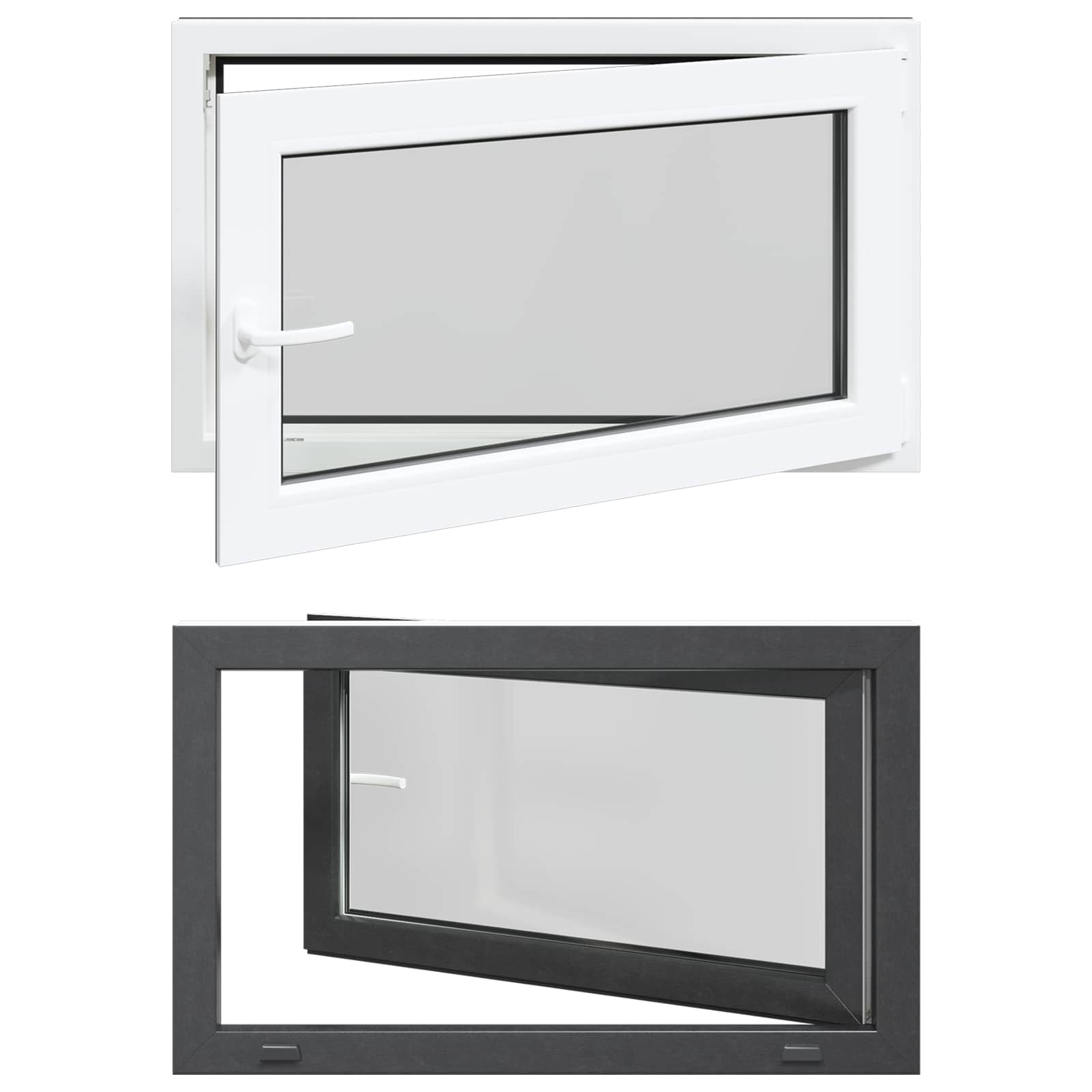 Kellerfenster RISOR 50 x 50 cm PVC und Glas Weiß