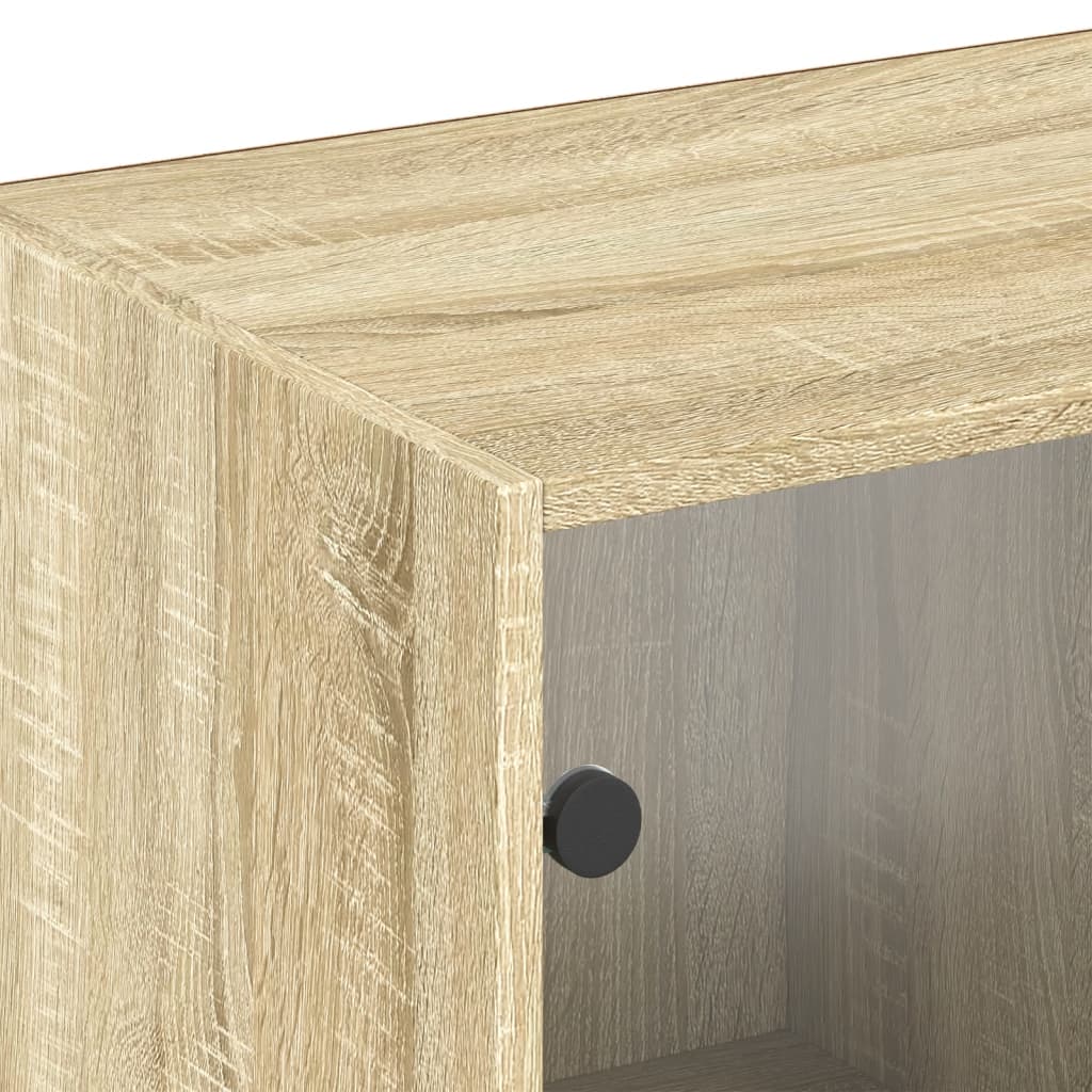 Bücherschrank mit Türen Weiß 204x37x75 cm Holzwerkstoff