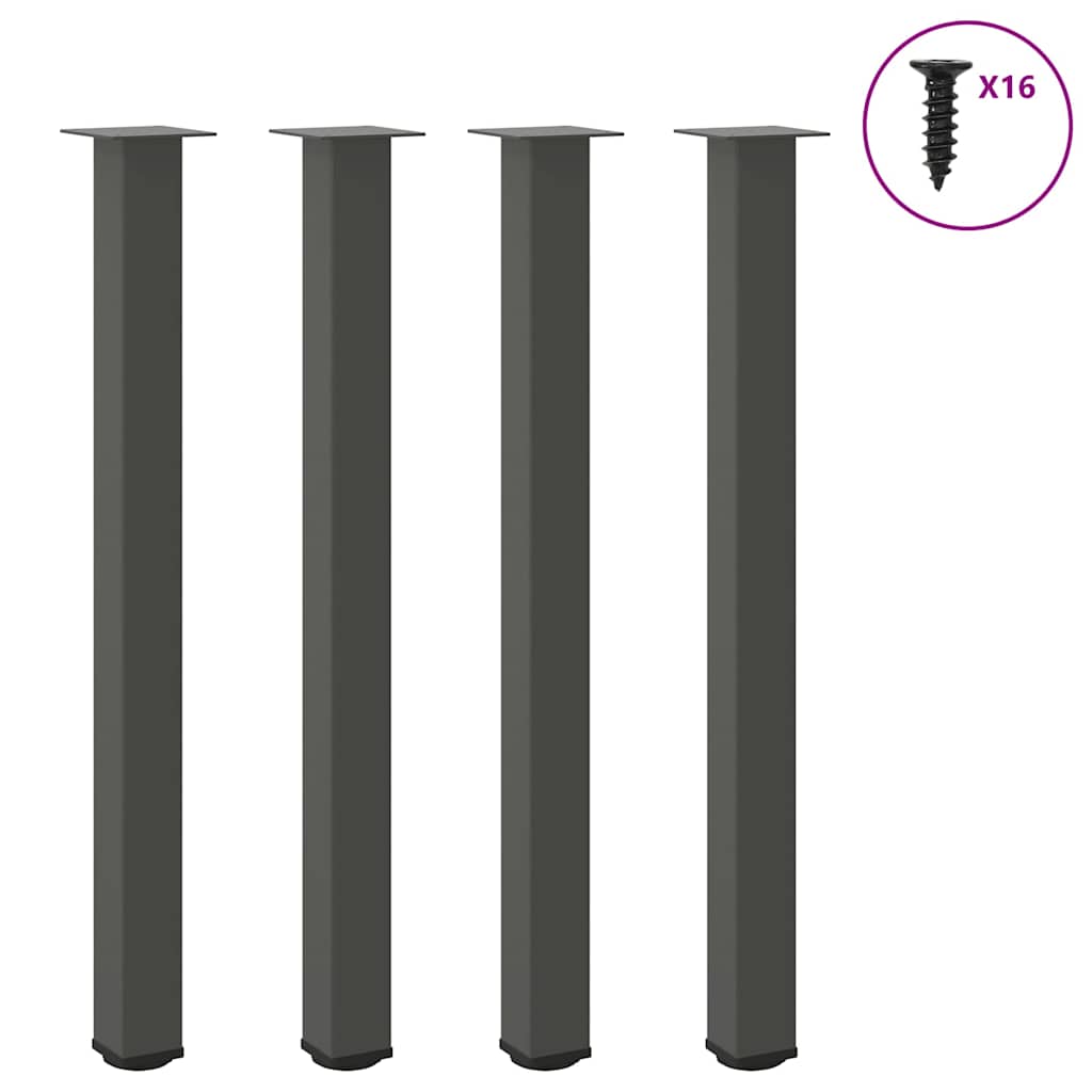 Bartischbeine 4 Stk. Schwarz 100-102 cm Stahl