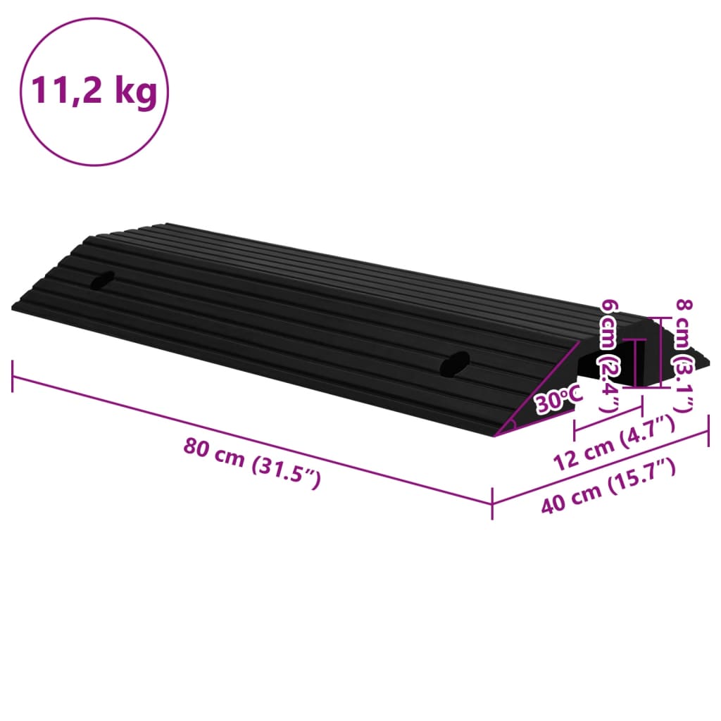 Schwellenrampe 110x21x2,5 cm Gummi
