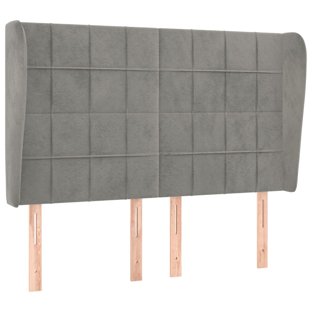 Kopfteil mit Ohren Dunkelblau 93x23x78/88 cm Samt