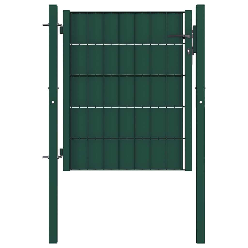 Zauntor aus PVC und Stahl 100 x 81 cm Grün