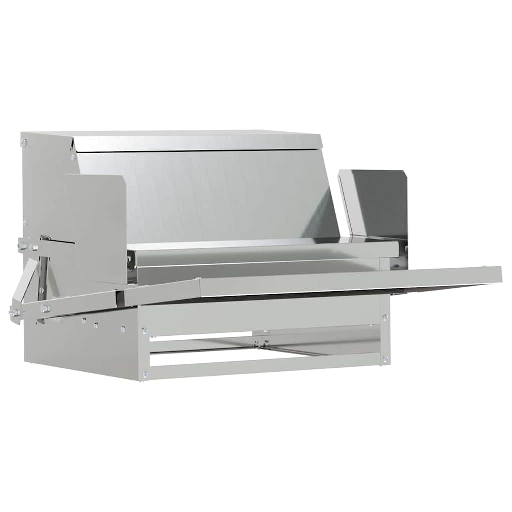Hühnertretfeeder Schwarz 50 x 40 x 29 cm Kaltgewalzter Stahl