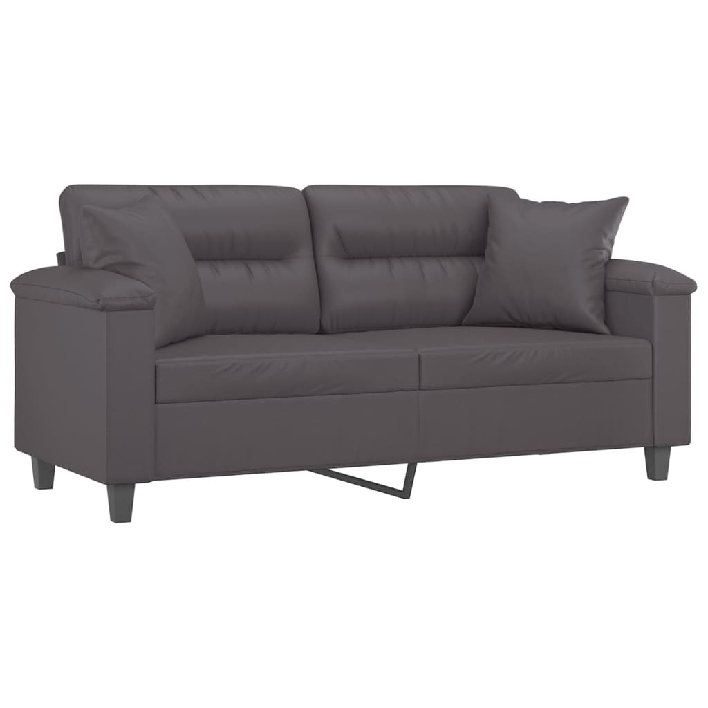 2-Sitzer-Sofa mit Zierkissen Weinrot 120 cm Kunstleder