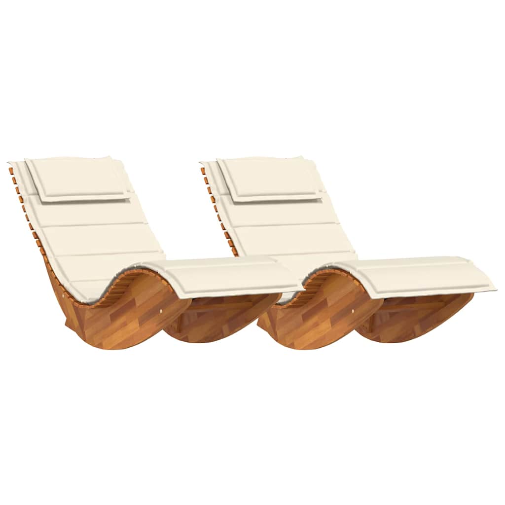 Schaukelstühle Sonnenliegen 2 Stk. Akazienholz