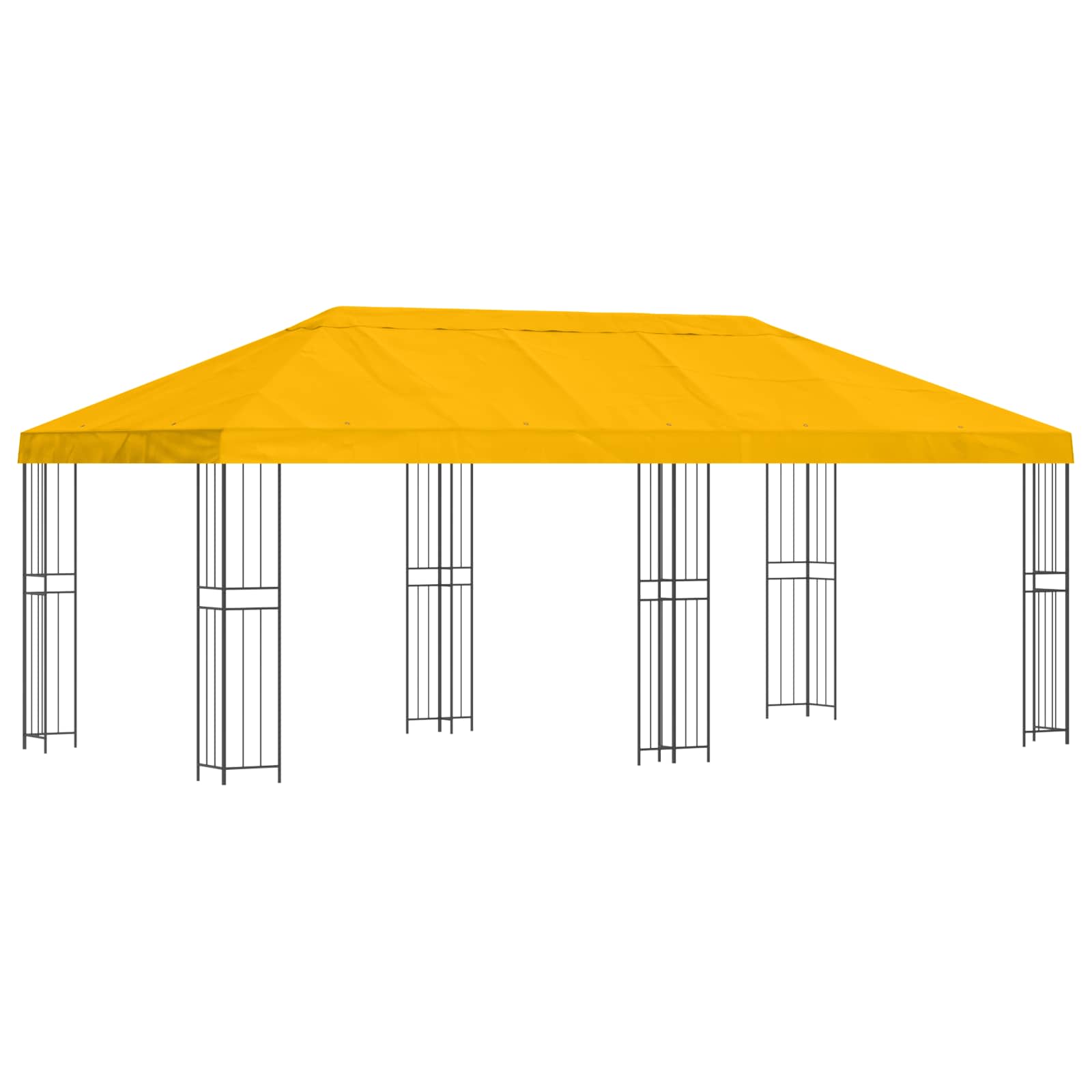 Pavillon mit Seitenwänden 6 x 3 m Beige Polyester und Stahl 190