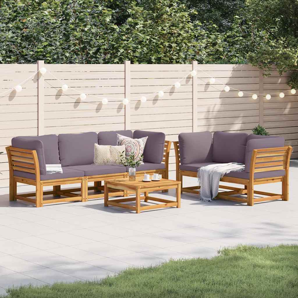 4-tlg. Garten-Lounge-Set mit Kissen Massivholz Akazie