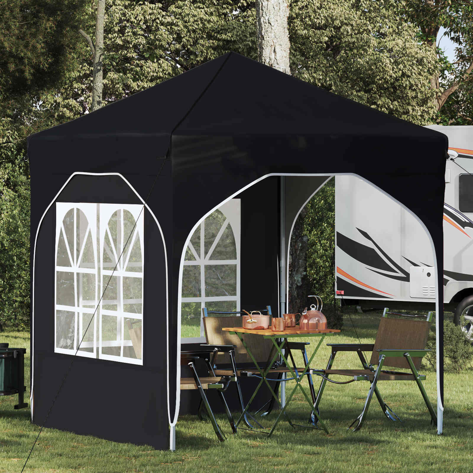 Pop-up Partyzelt 194 x 194 x 245 cm Creme