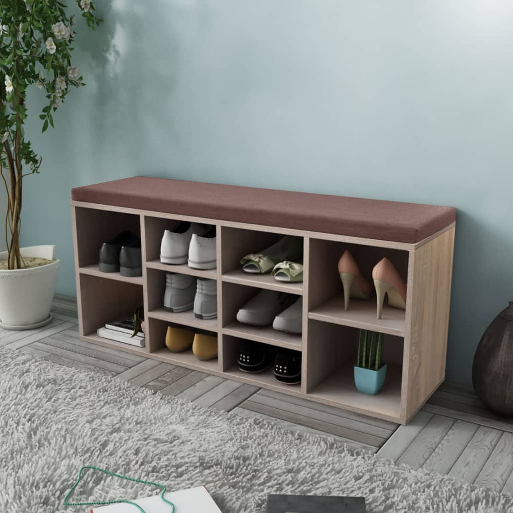 Schuhschrank Schuhbank Sitzbank 10 Fächer weiß