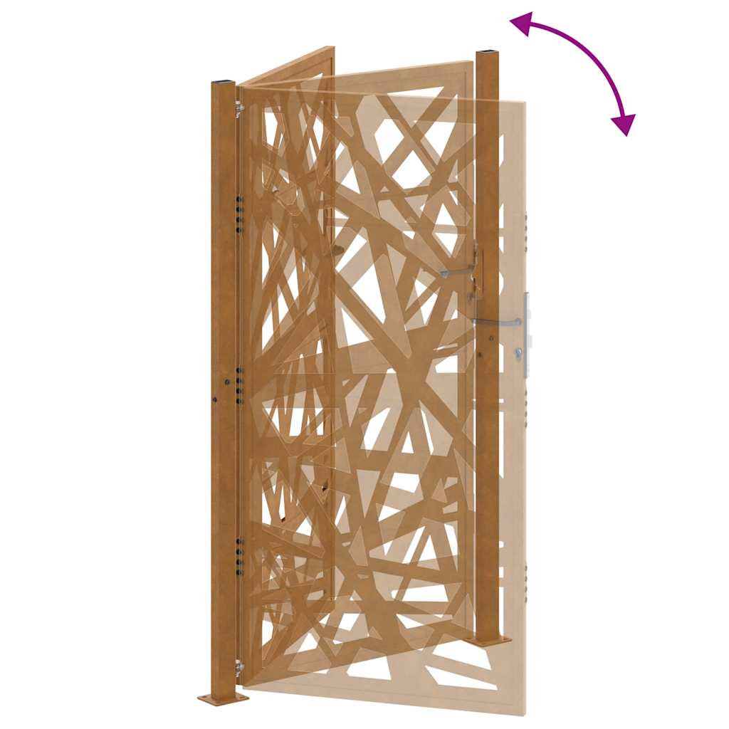 Gartentor Schwarz 100x100 cm Stahl Lichtdesign