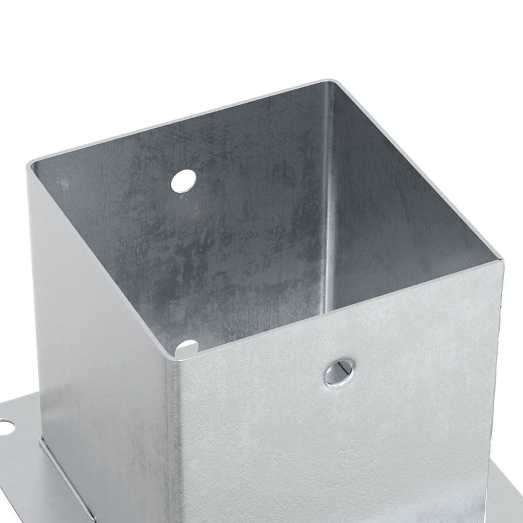 Pfostenträger Quadratisch 4Stk. Silber 46x46mm Verzinkter Stahl