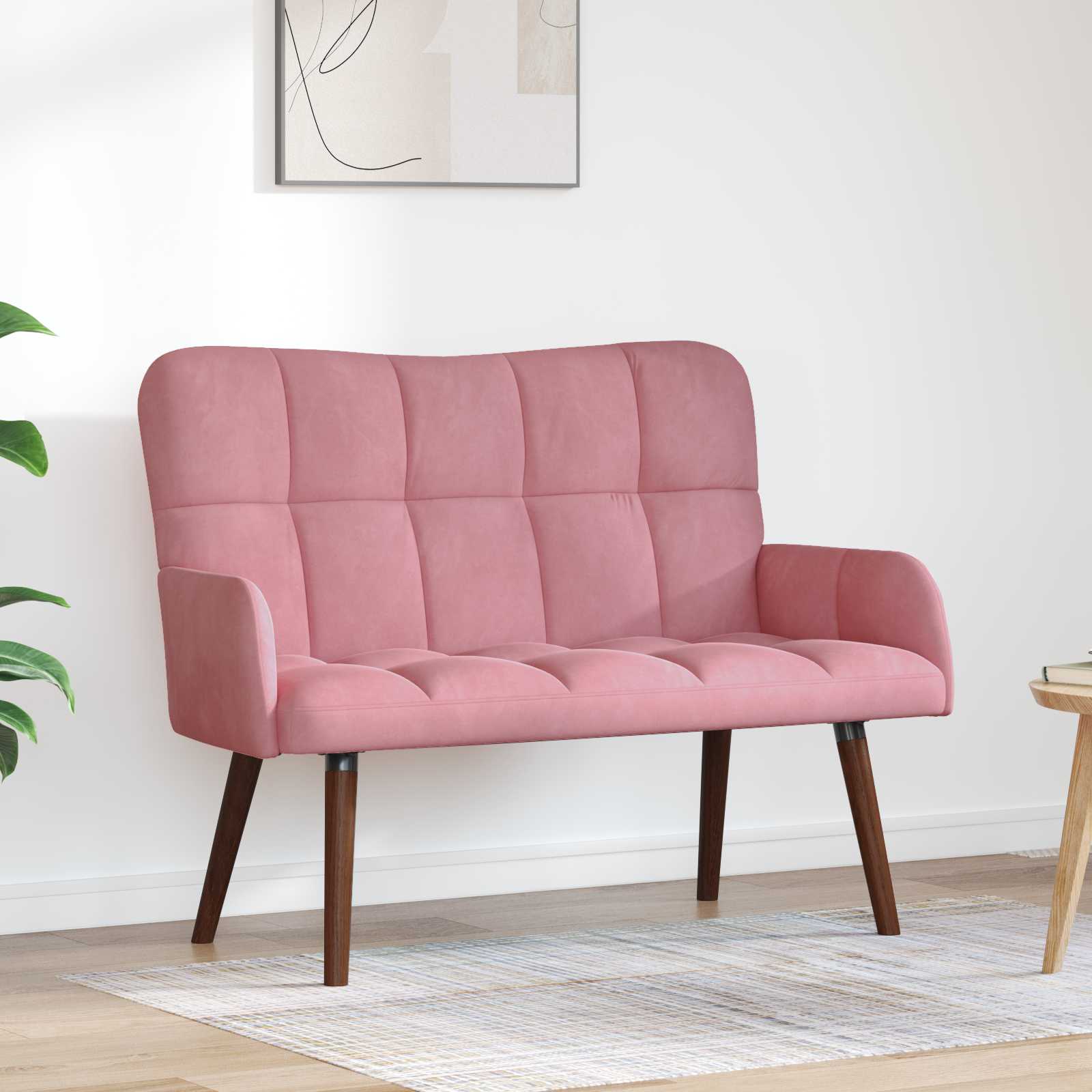 2-Sitzer Sofa Hellgrau 115 x 61 x 87 cm Samt (V)