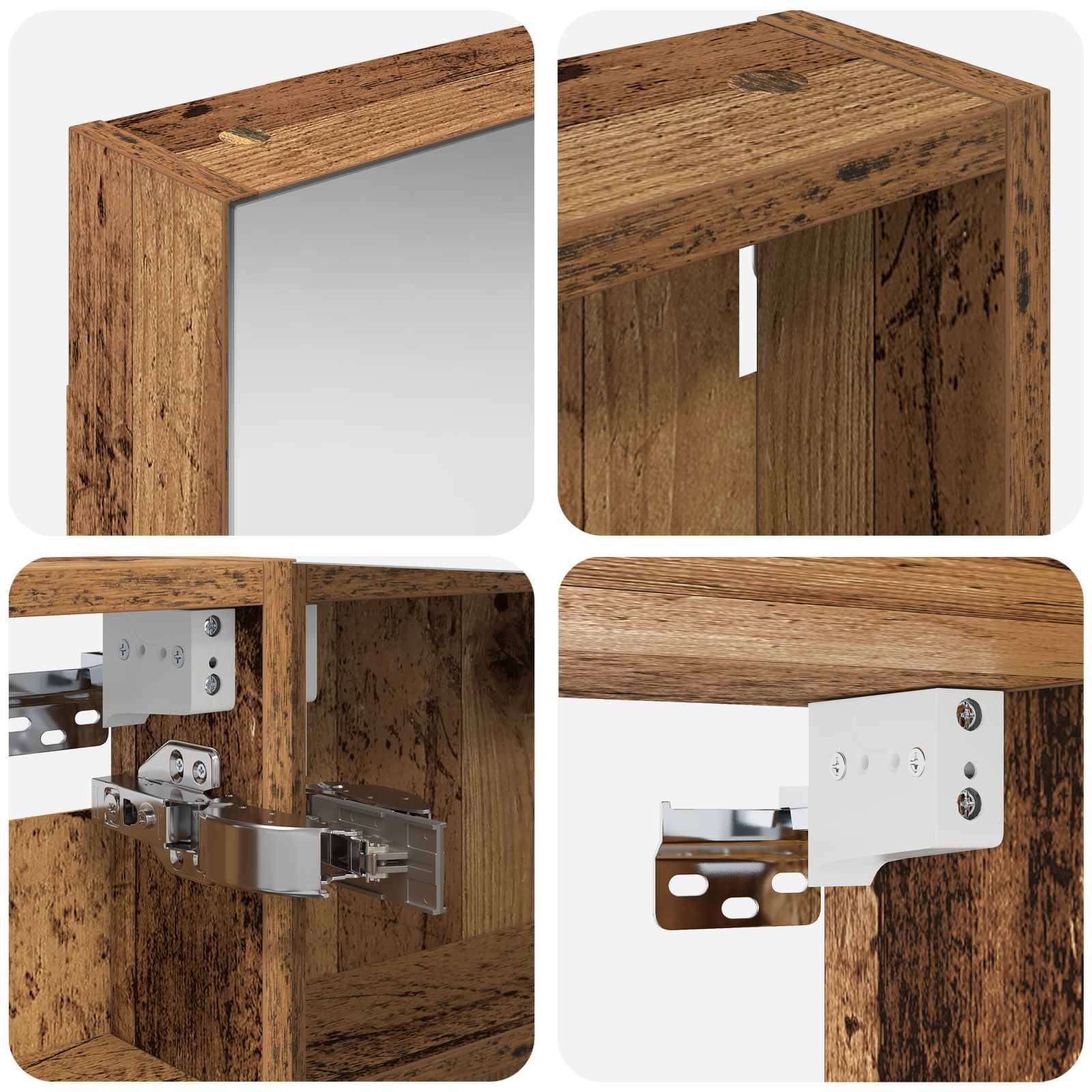 Badezimmerschrank-Set 3 pcs 80 x 10,5 x 50 cm Holzwerkstoff