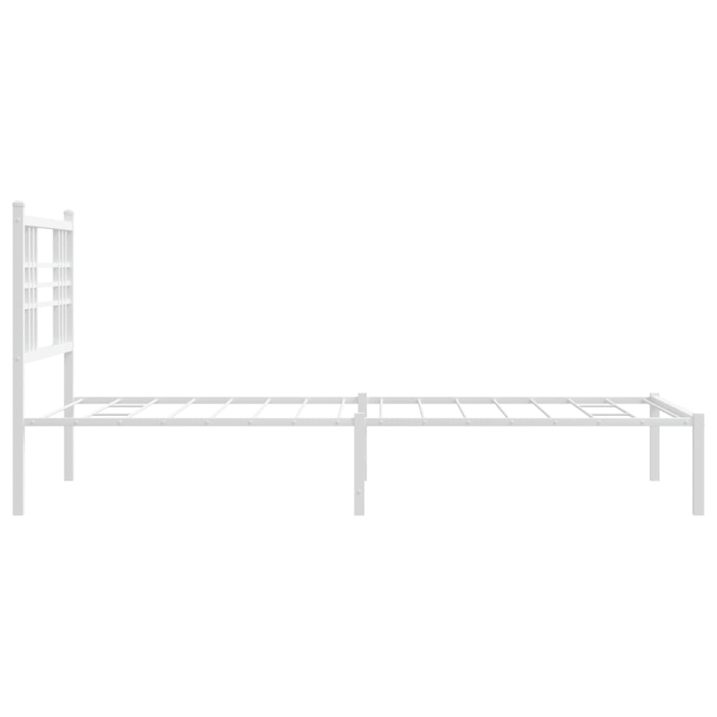 Bettgestell mit Kopf- und Fußteil Metall Schwarz 90x200 cm