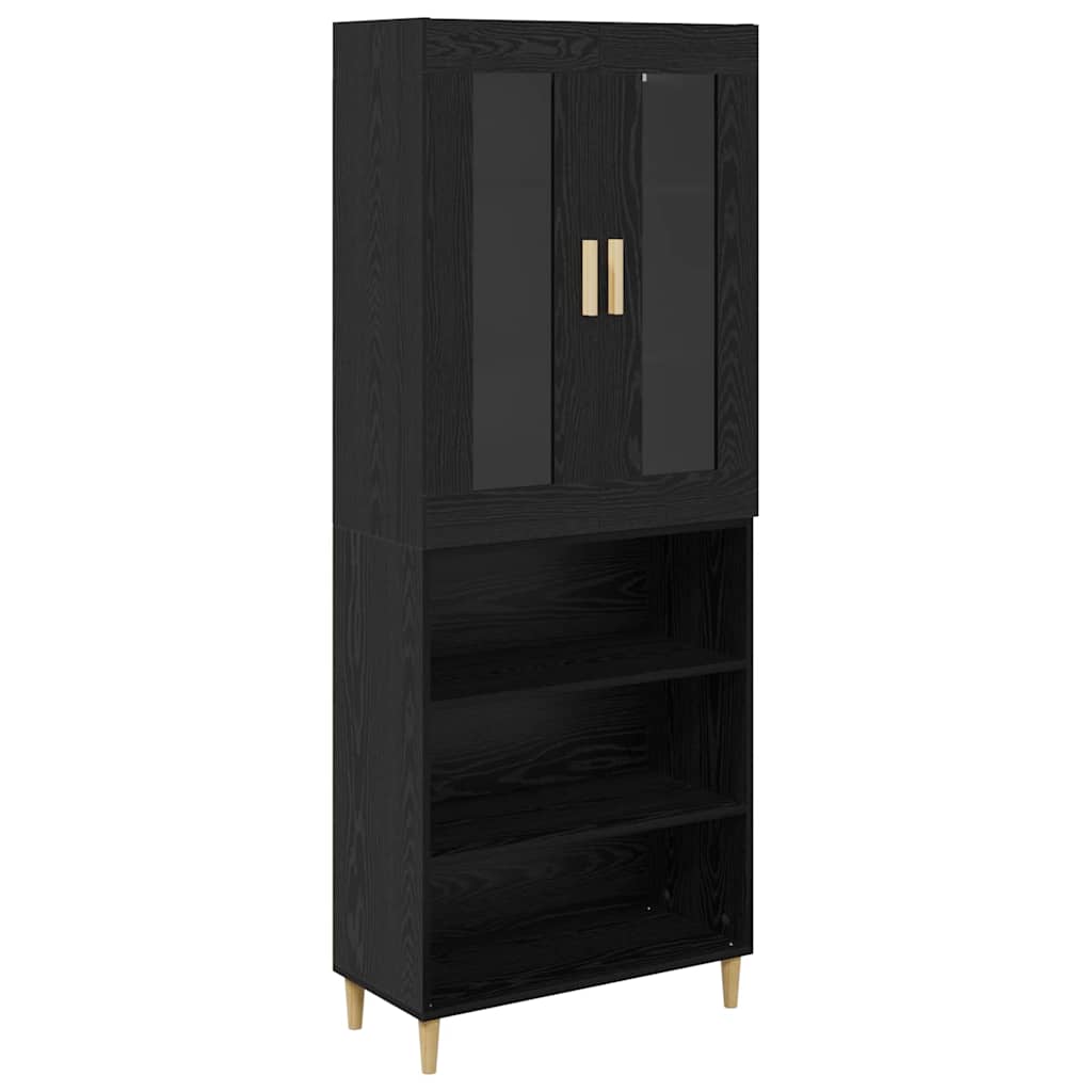 Highboard Altholz 69,5 x 34 x 180 cm Engineered Wood und Glas