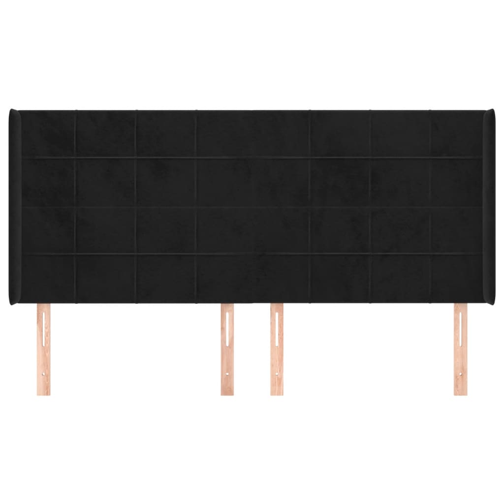 Kopfteil mit Ohren Dunkelblau 93x16x78/88 cm Samt