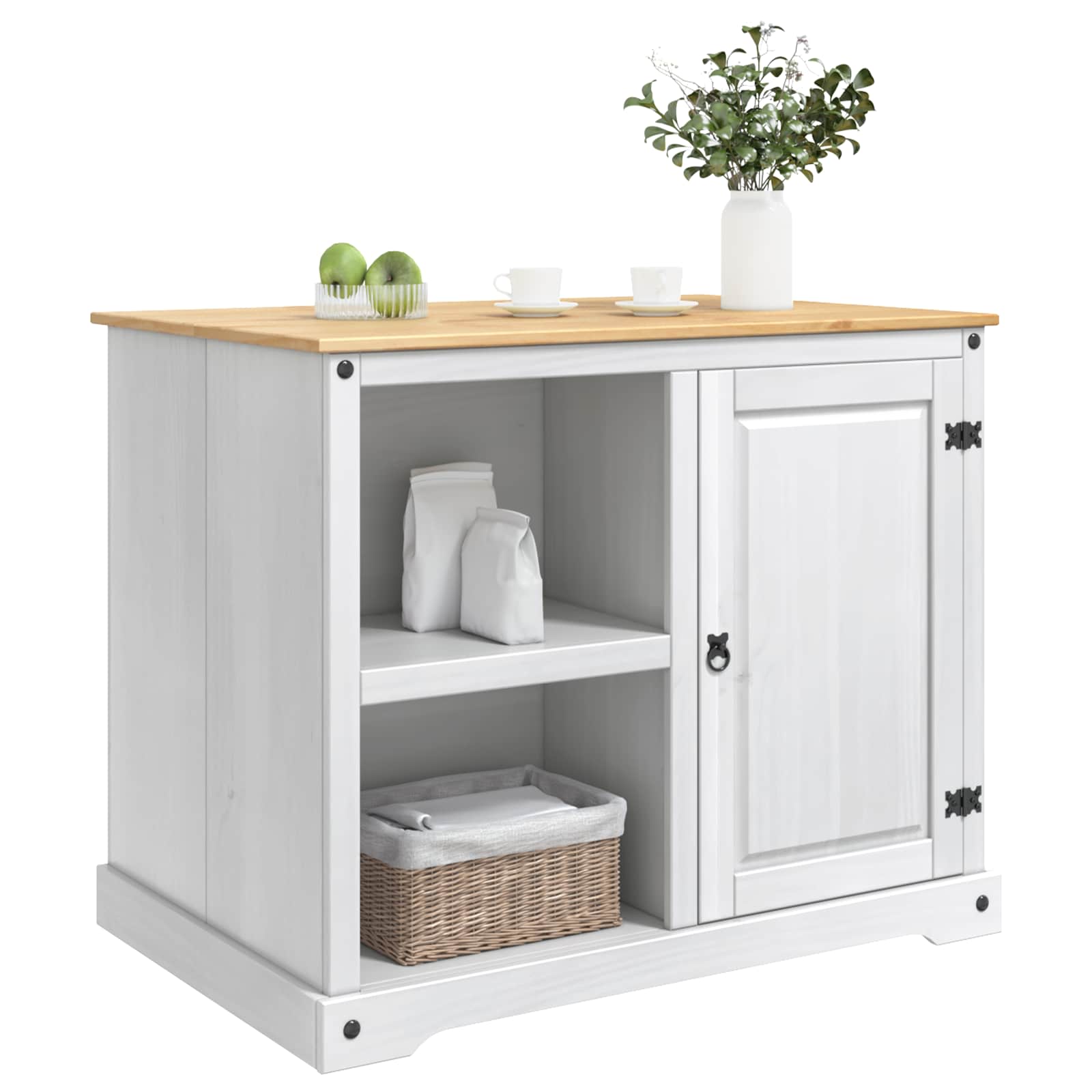 Küchentrolley 2 pcs Honigwachs 112 x 77 x 91,5 cm Massiv-Kiefer
