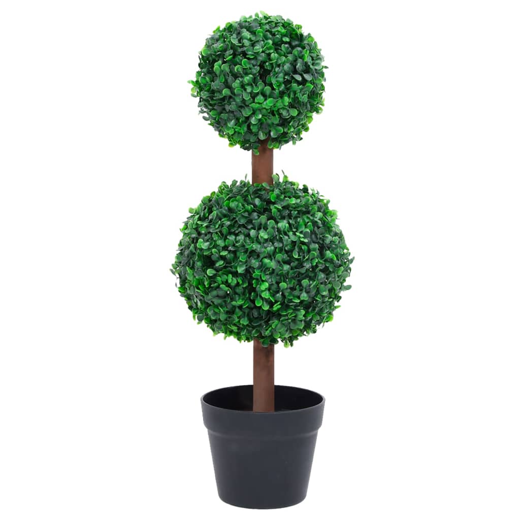 Künstlicher Buchsbaum mit Topf Kugelform Grün 118 cm