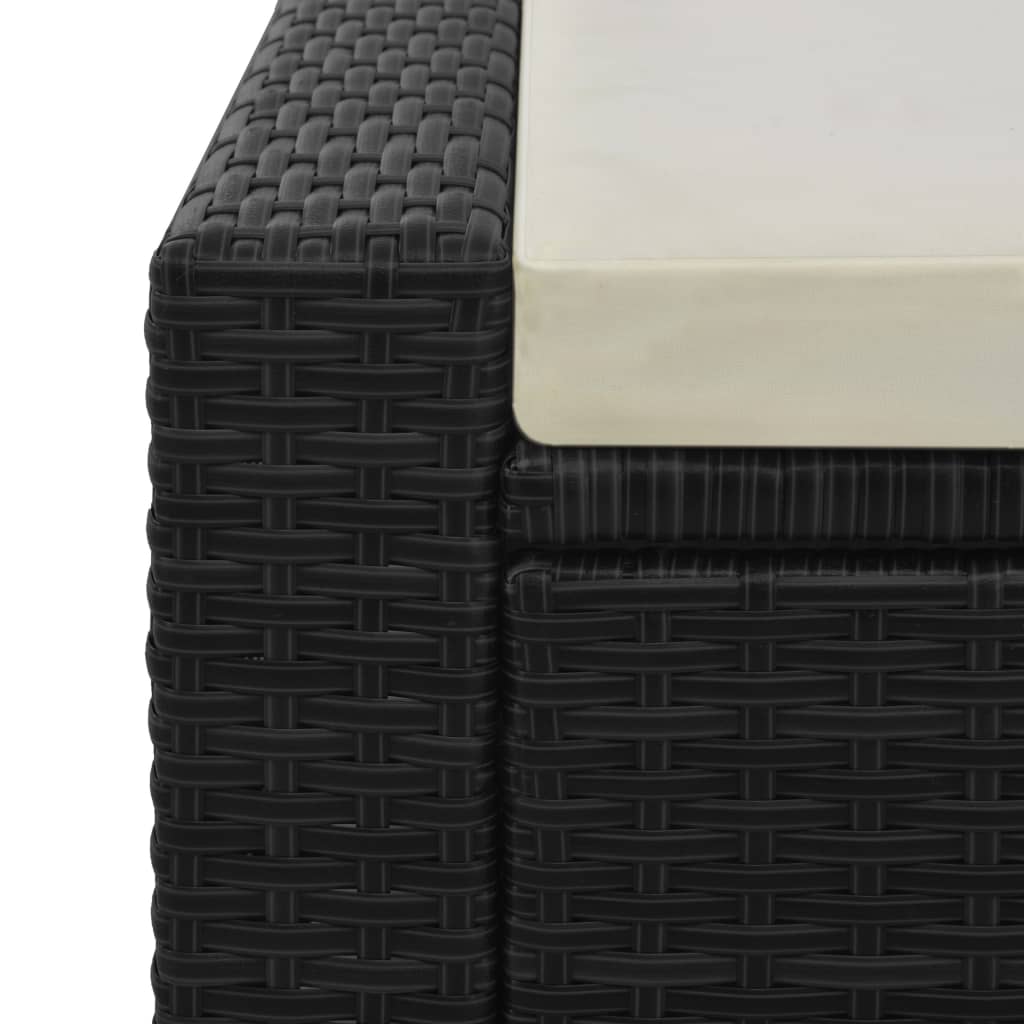 Doppel-Sonnenliege Poly Rattan Braun