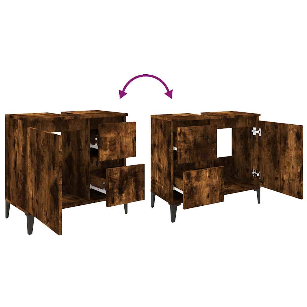 Badschrank Weiß 65x33x60 cm Holzwerkstoff