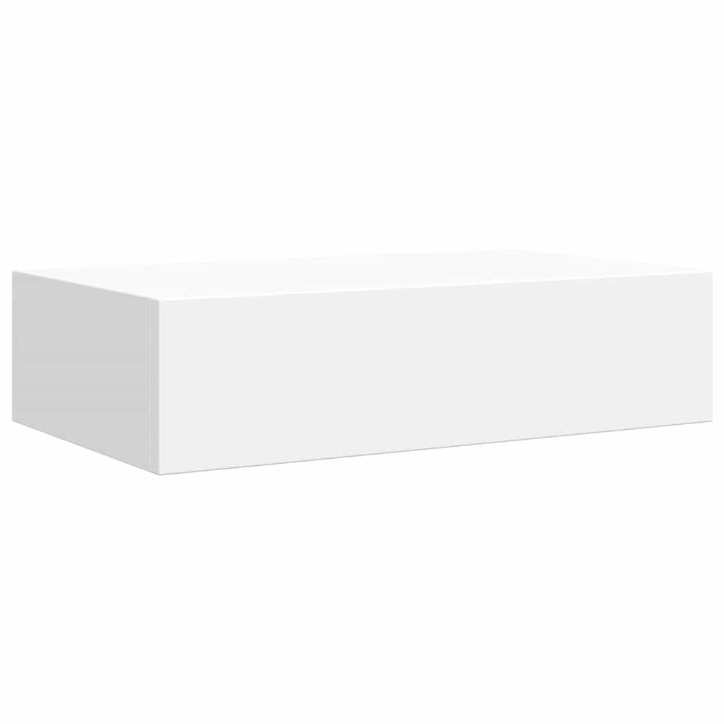 Wandregal mit Schublade Weiß 40x23,5x10 cm MDF