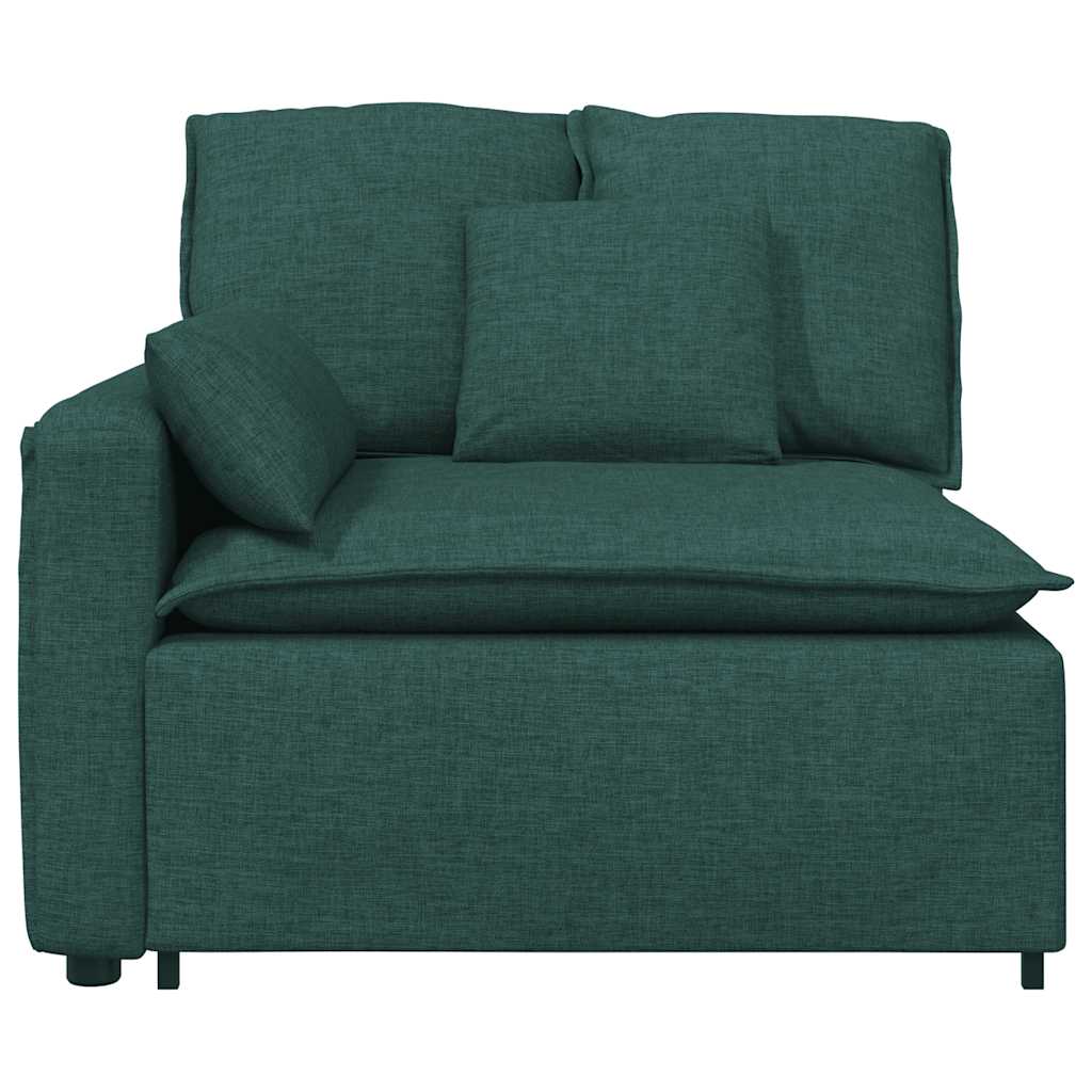 Modulares Sofa Endmodul mit Armlehne Kissen Hellgrau 100 cm
