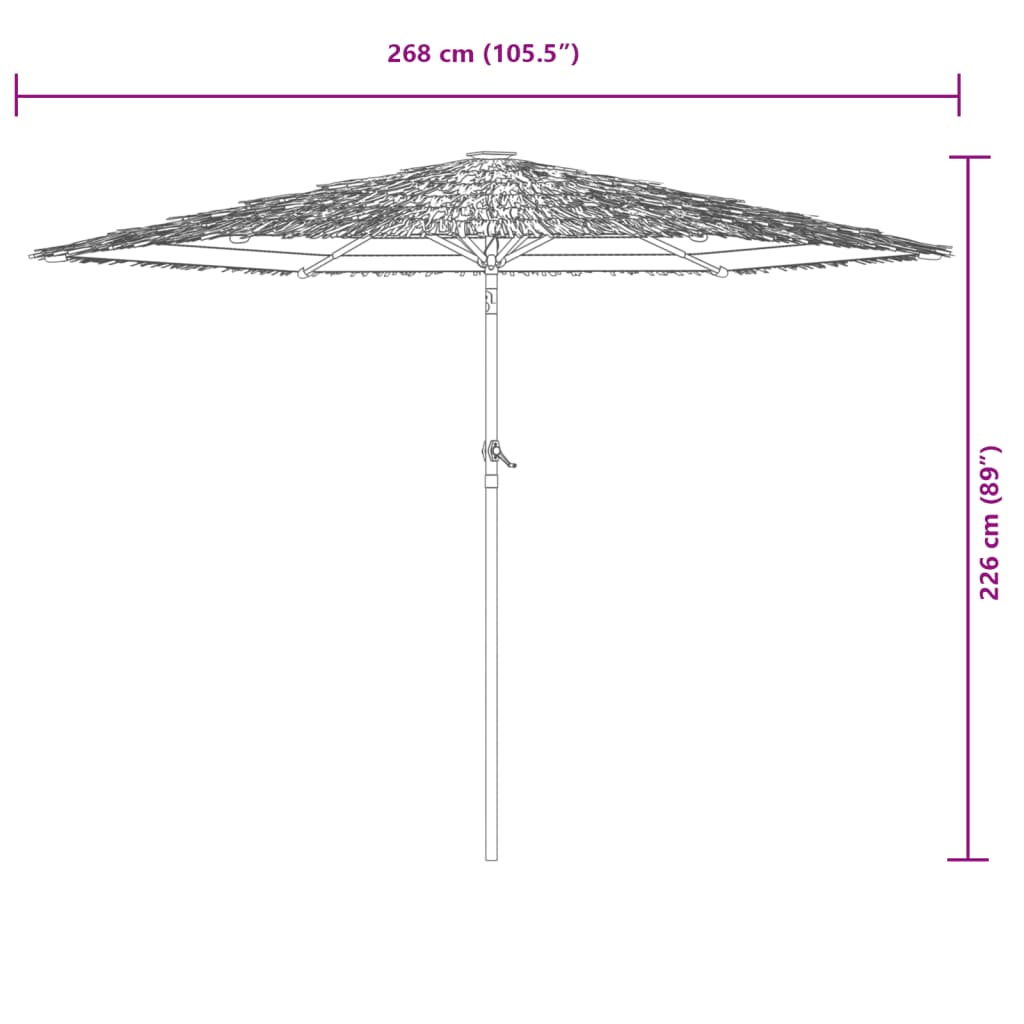 Sonnenschirm mit LED und Stahlmast Braun 248x248x248 cm