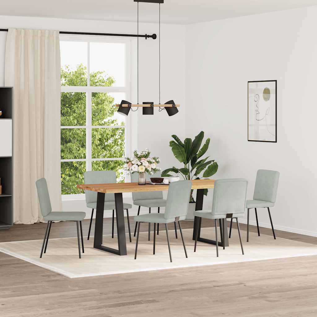 Esszimmerstühle 2 Stk. Hellgrau Samt