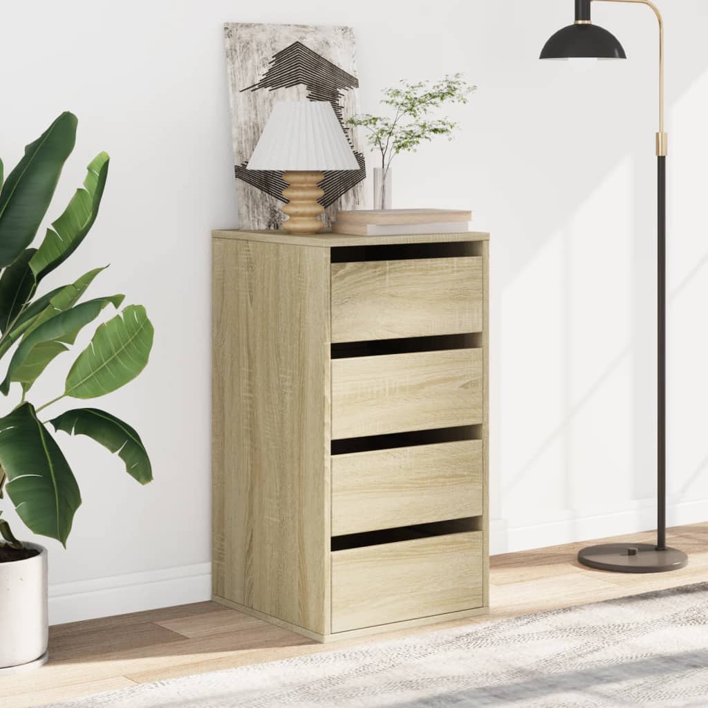 Schubladenschrank Schwarz Eichen-Optik 41 x 40 x 58 cm