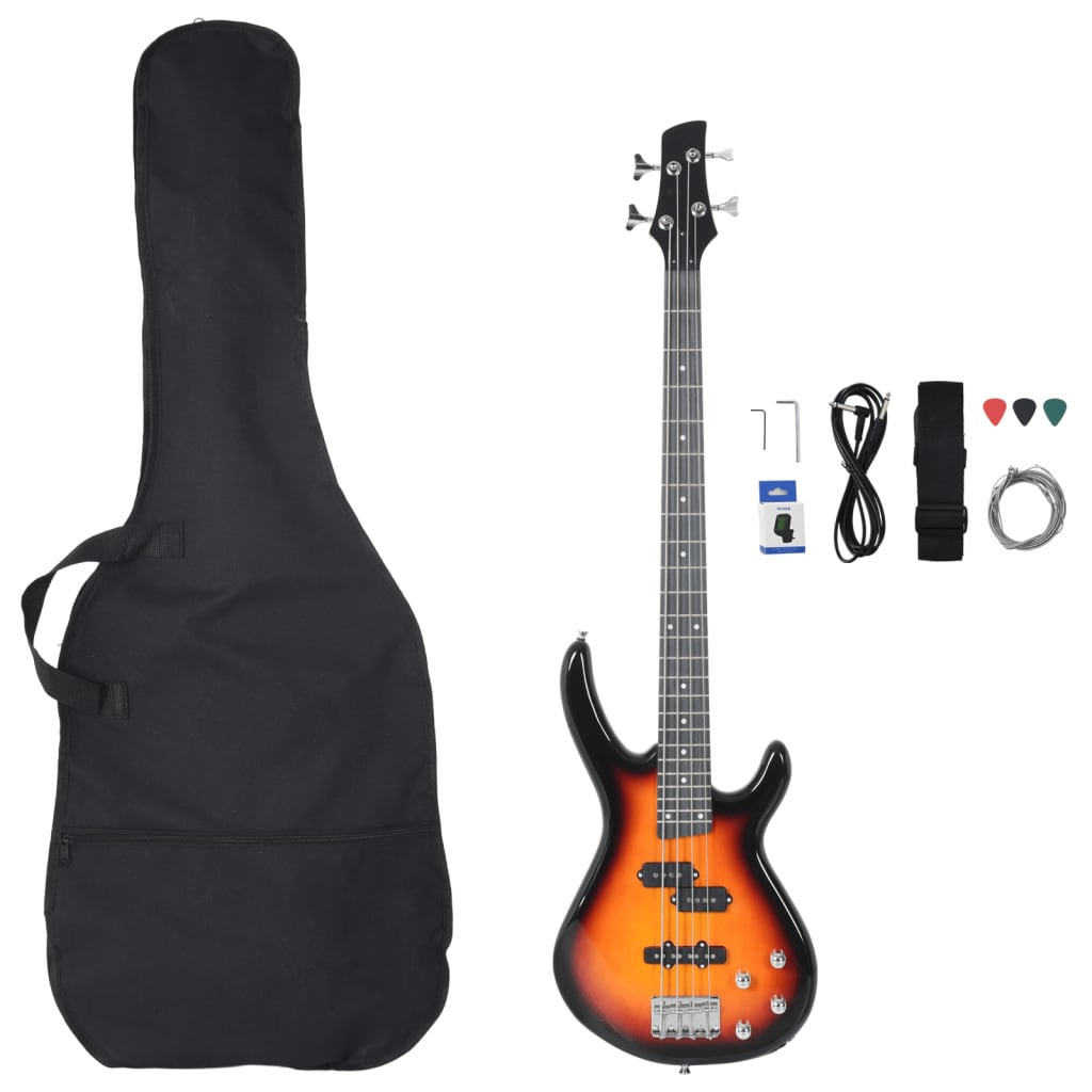E-Bass für Anfänger mit Tasche Blau und Schwarz 4/4 46"