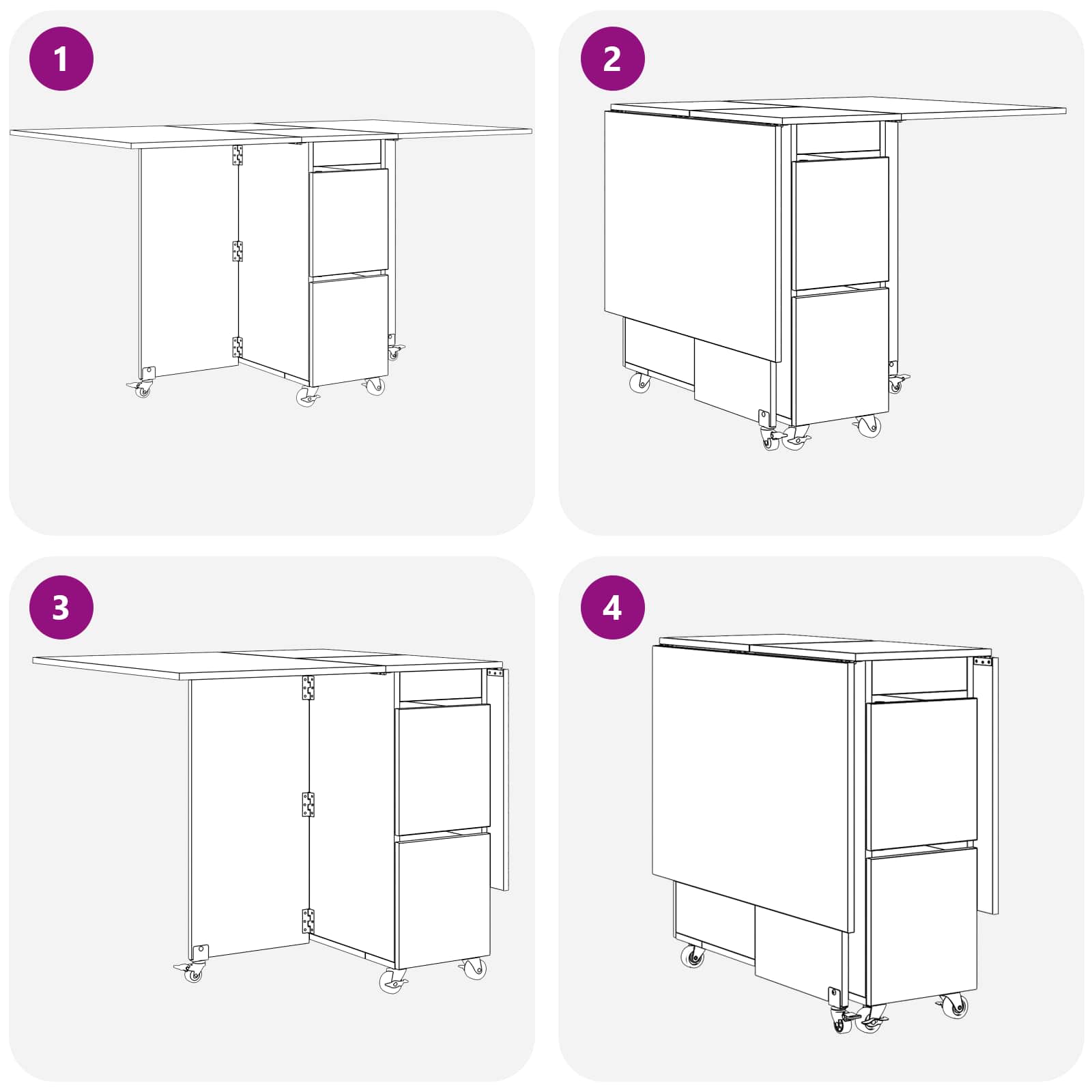 Esstisch 2 pcs 140 x 80 x 77 cm Holzwerkstoff Weiß Rechtwinklig