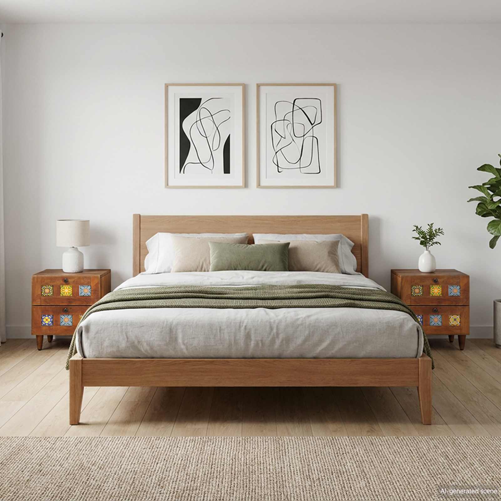 Nachttisch Braun 40 x 33 x 46 cm Massivholz Mango