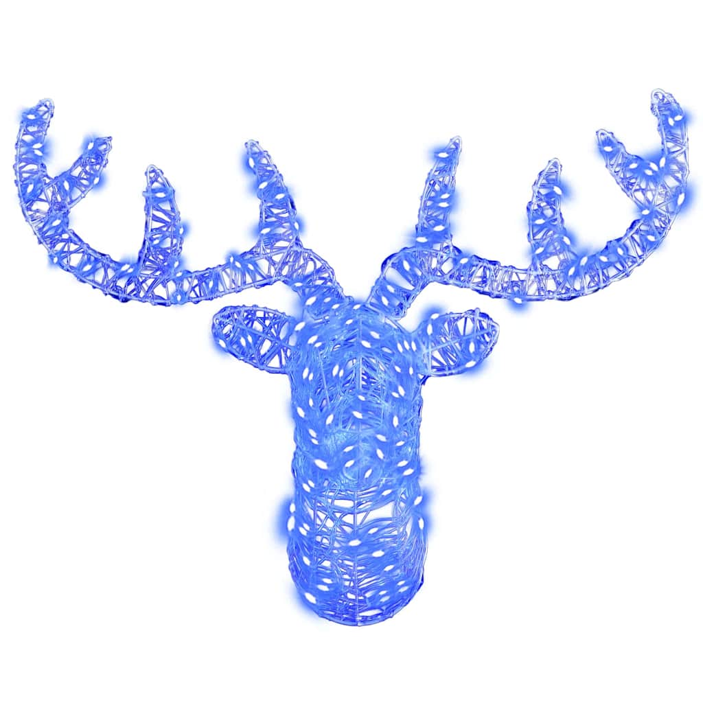 Rentierkopf mit 140 LEDs Blau 68 x 36,5 x 62,5 cm Acryl