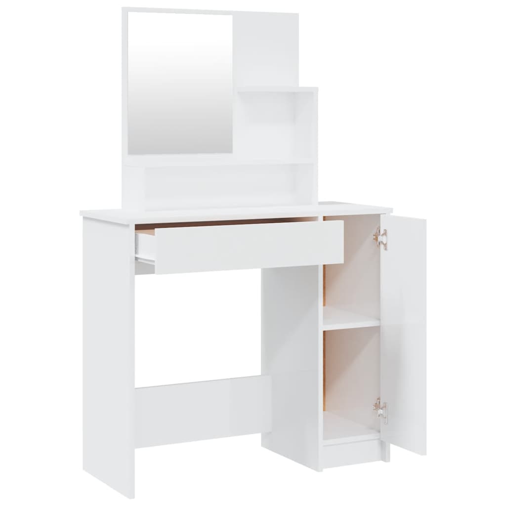 Schminktisch-Set Weiß 86,5x35x136 cm