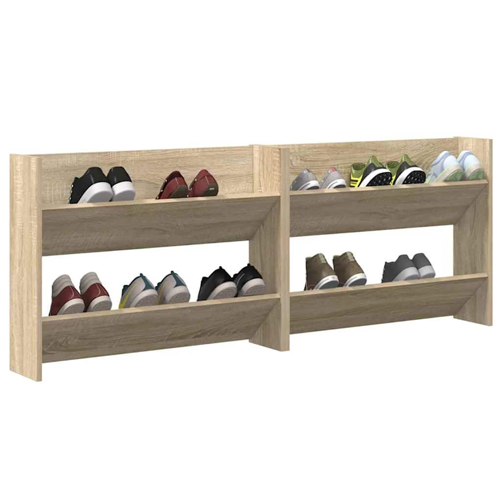 Wand-Schuhschränke 4 Stk. Weiß 60x18x60 cm Holzwerkstoff