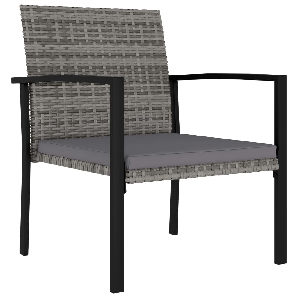 Garten-Essstühle 2 Stk. Poly Rattan Schwarz