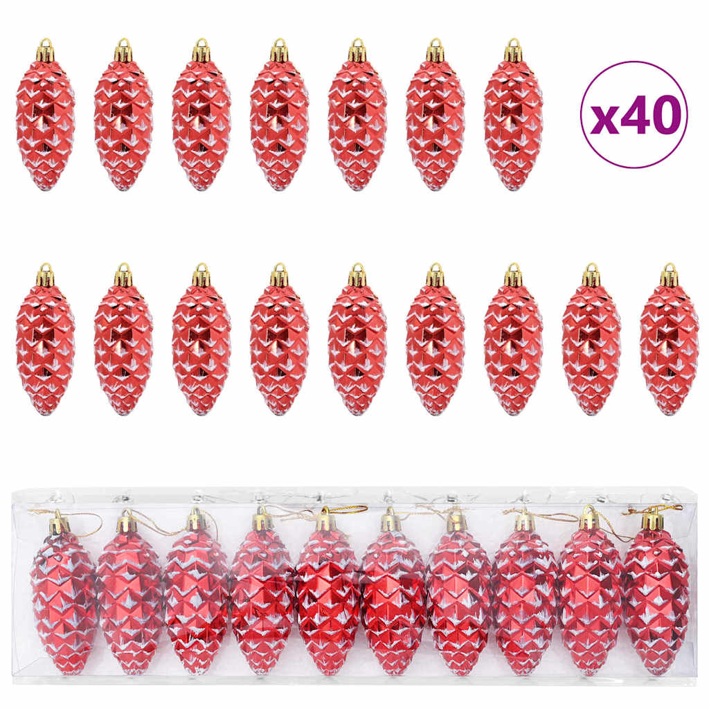 Weihnachts-Tannenzapfen Ball 40 pcs Silber Kunststoff