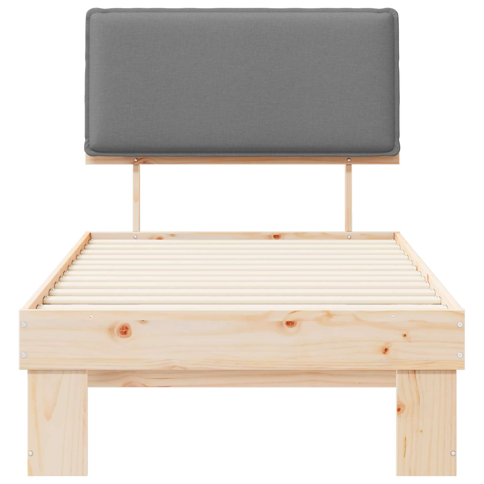 Bettgestell mit gepolstertem Kopfteil Hellgrau 200 x 200 cm