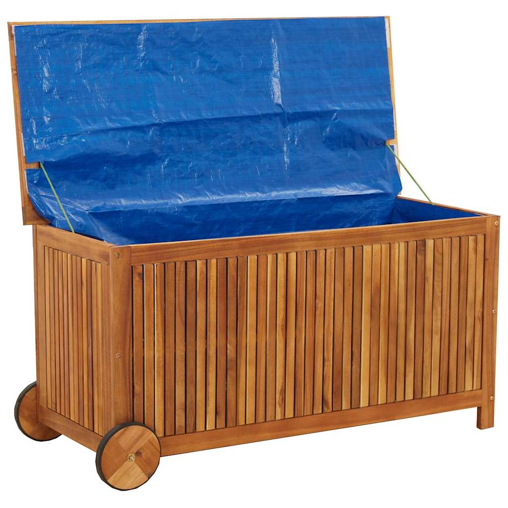 Gartentruhe mit Rollen 60x50x58 cm Massivholz Akazie