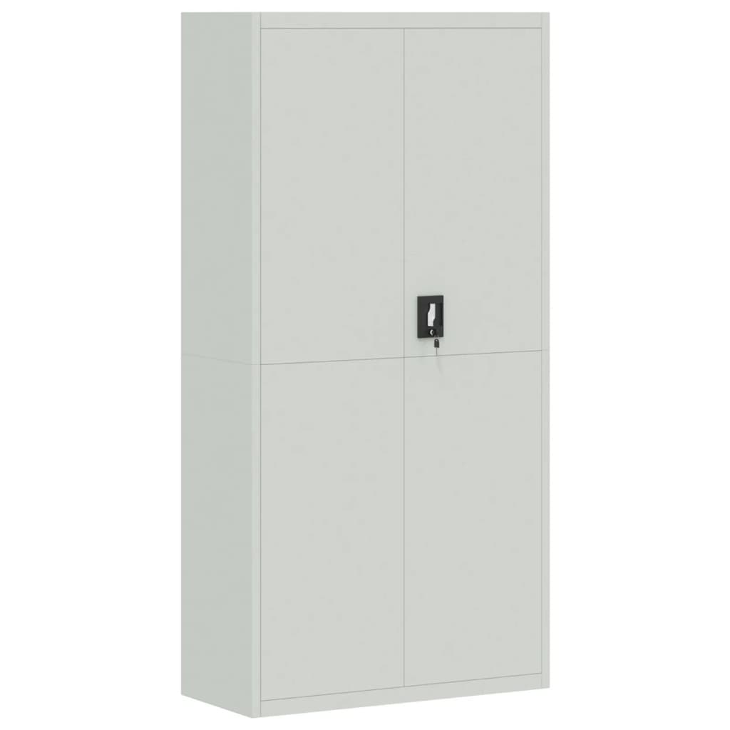 Aktenschrank mit 2 Türen Grau 90 cm Stahl